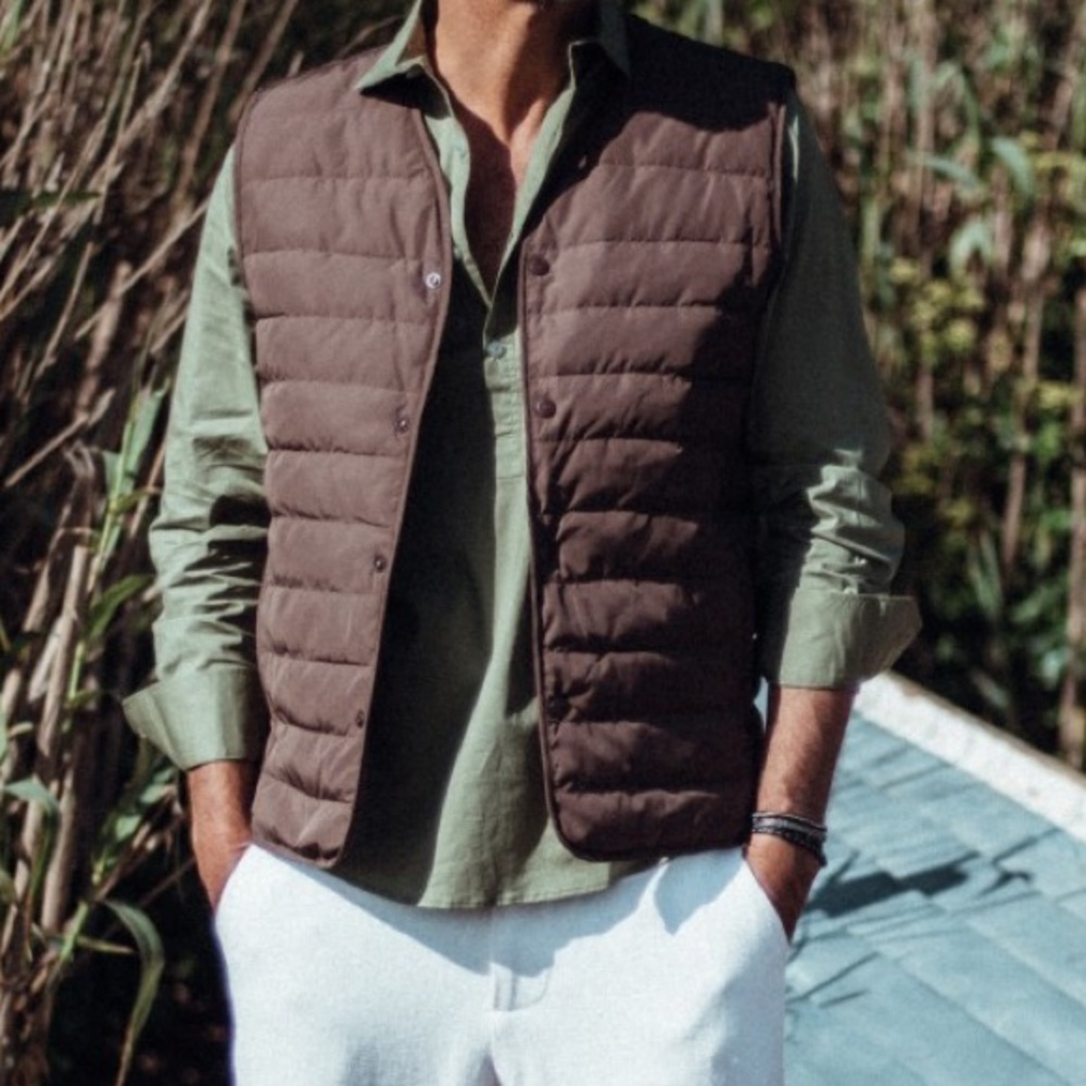 Only 1 Left! NWT π«π· Les Canebiers Collarless Puffer Vest - Picture 5 of 6